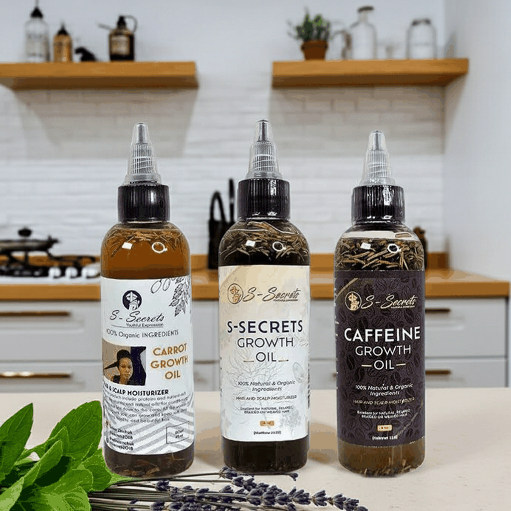 S-Secrets Hair Growth Oil Bundle – 3 Bottles x 2 oz (6 oz Total)