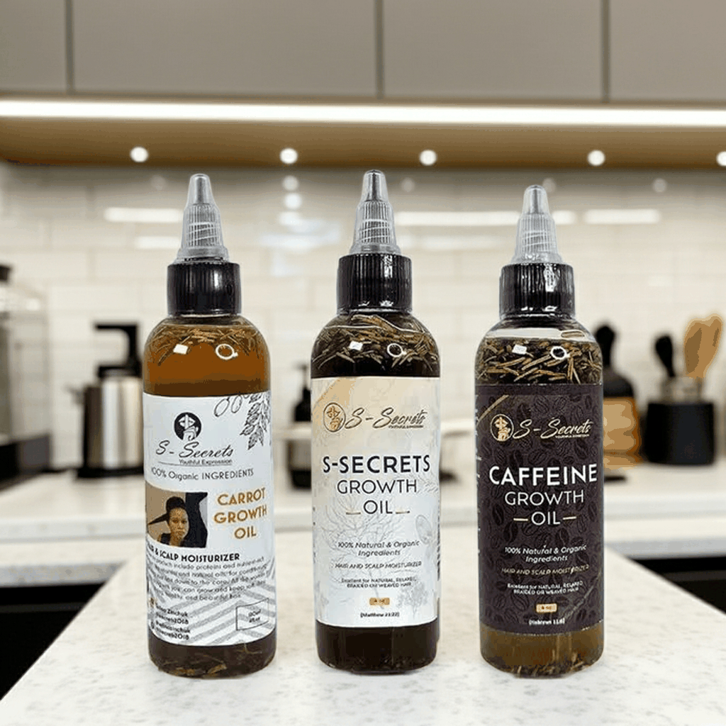 S-Secrets Ultimate Hair Growth Oil Bundle – 3 x 4 oz Bottles (12 oz Total)