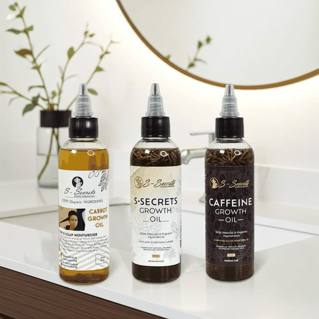 S-Secrets Ultimate Hair Growth Oil Bundle – 3 x 4 oz Bottles (12 oz Total)