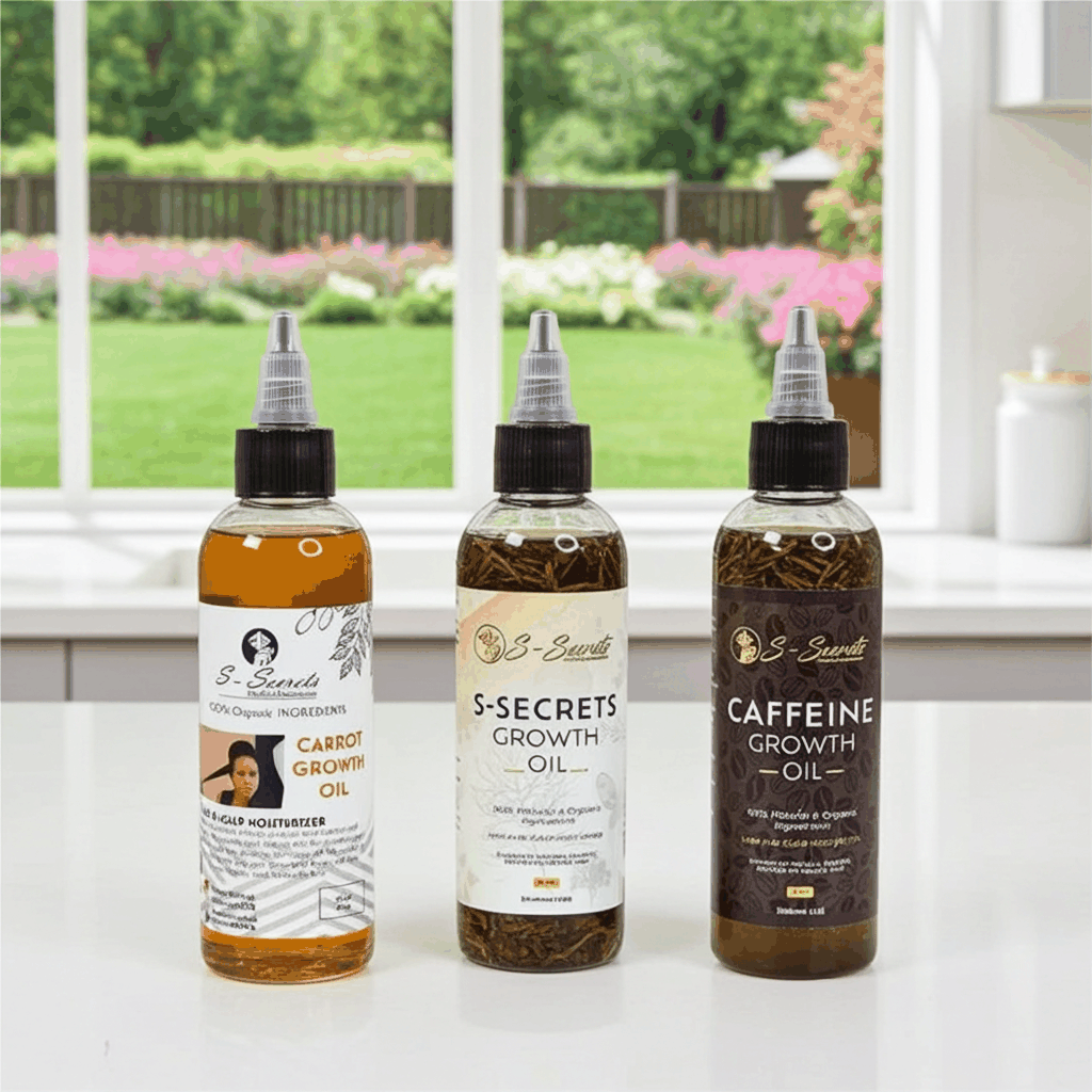 S-Secrets Ultimate Hair Growth Oil Bundle – 3 x 4 oz Bottles (12 oz Total)