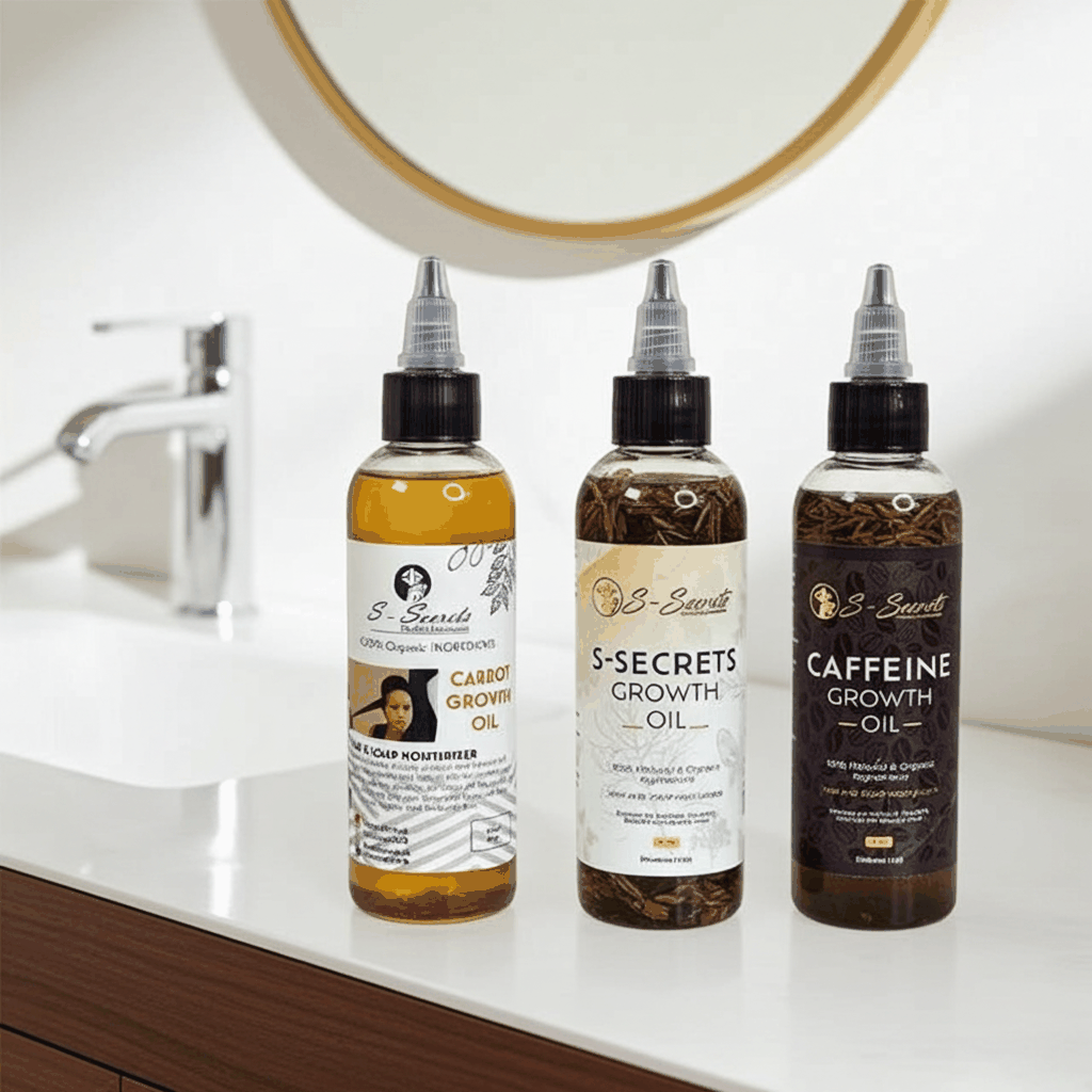 S-Secrets Ultimate Hair Growth Oil Bundle – 3 x 4 oz Bottles (12 oz Total)