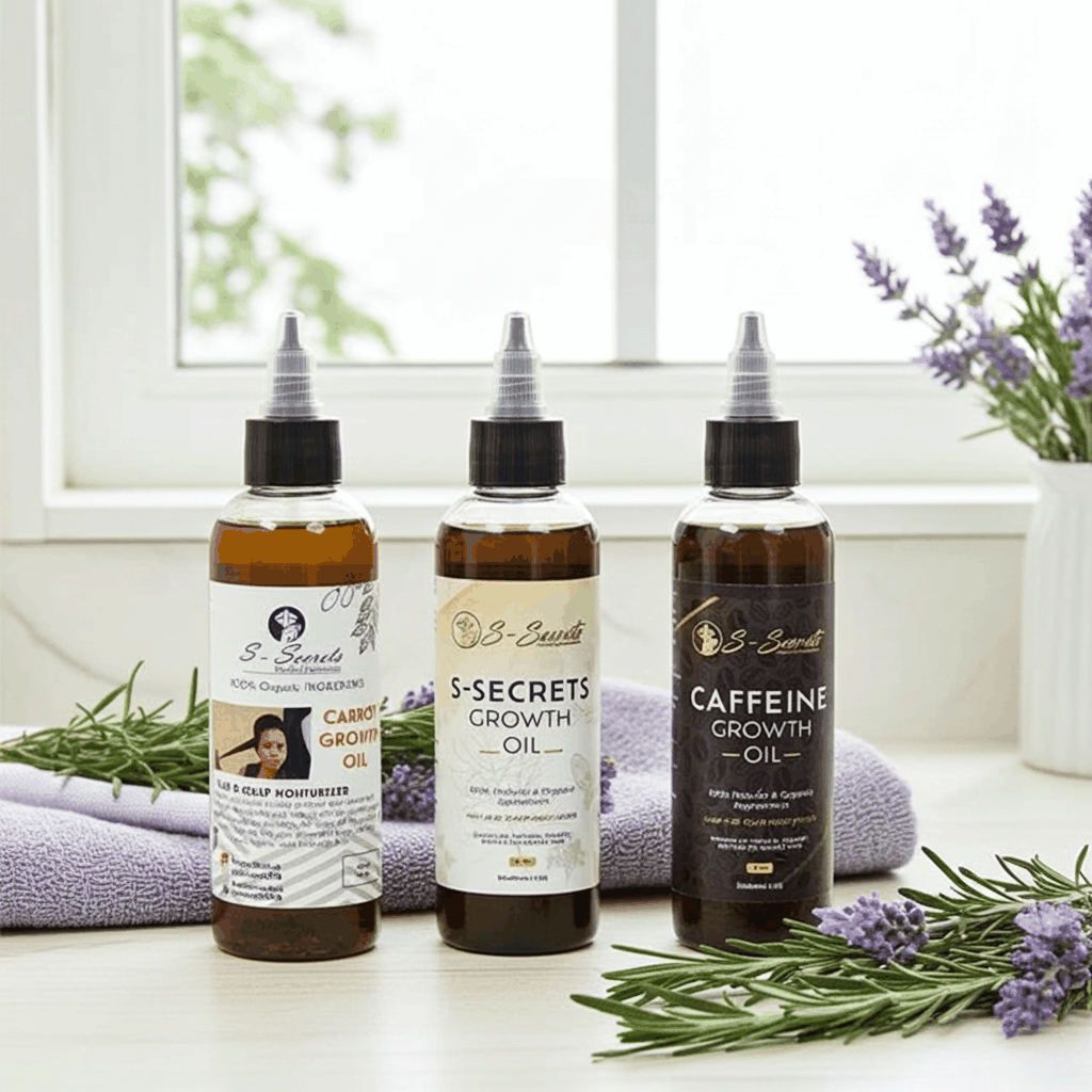 S-Secrets Hair Growth Oil Bundle – 3 Bottles x 2 oz (6 oz Total)