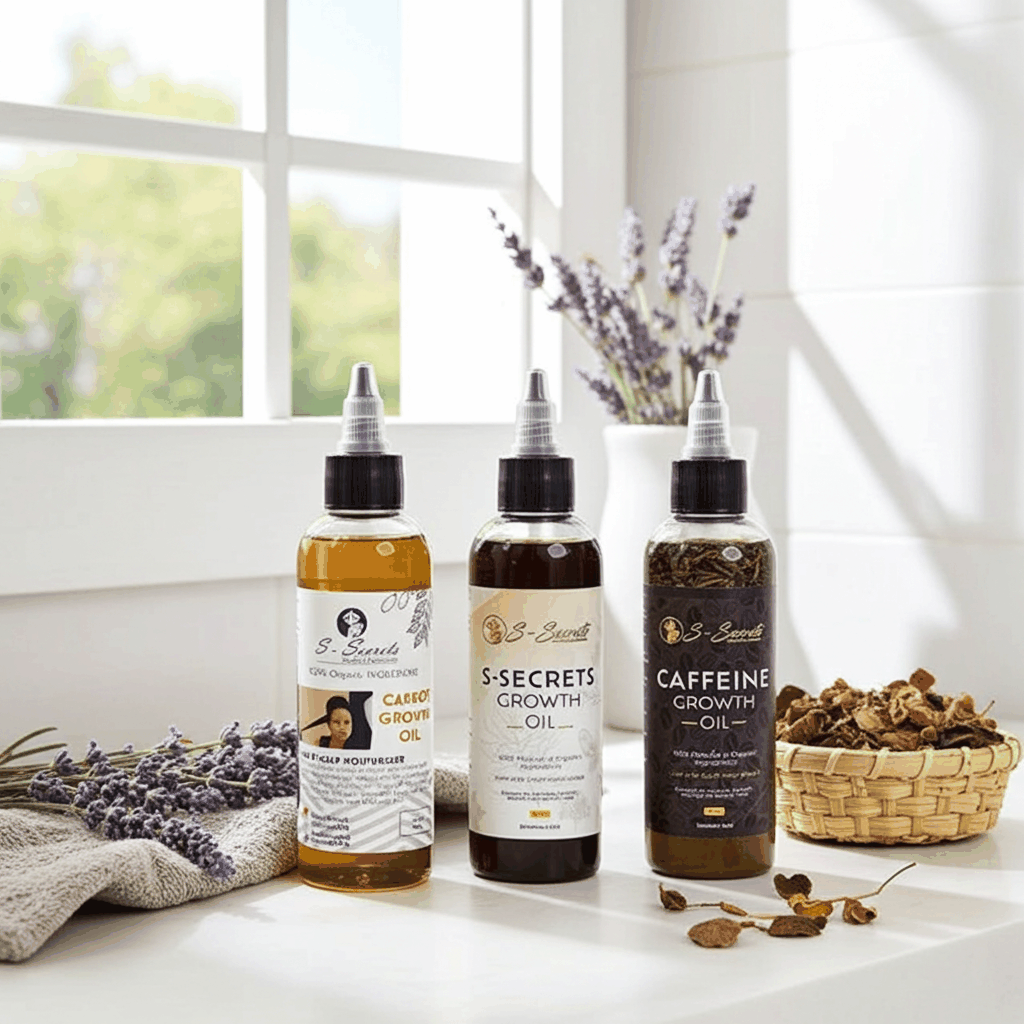 S-Secrets Hair Growth Oil Bundle – 3 Bottles x 2 oz (6 oz Total)