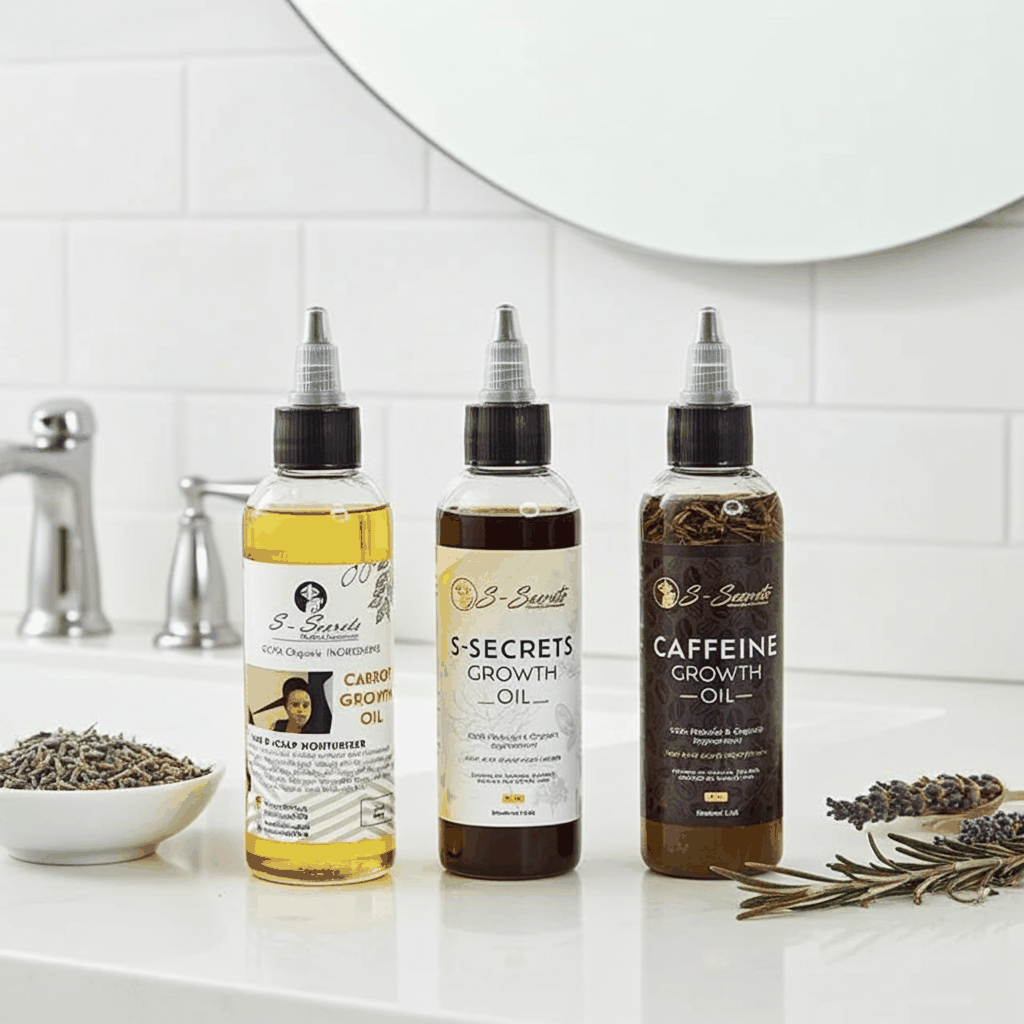 S-Secrets Ultimate Hair Growth Oil Bundle – 3 x 4 oz Bottles (12 oz Total)