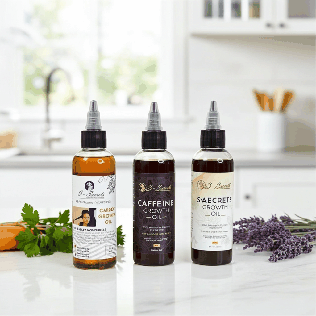 S-Secrets Ultimate Hair Growth Oil Bundle – 3 x 4 oz Bottles (12 oz Total)