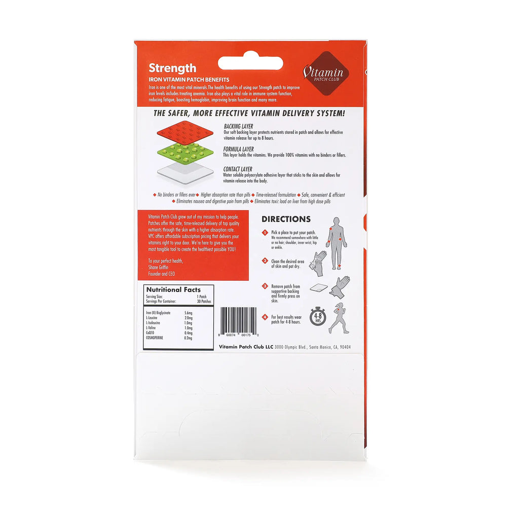 Strength Patch – Iron, Amino Acids & CoQ10 for Energy & Muscle Recovery