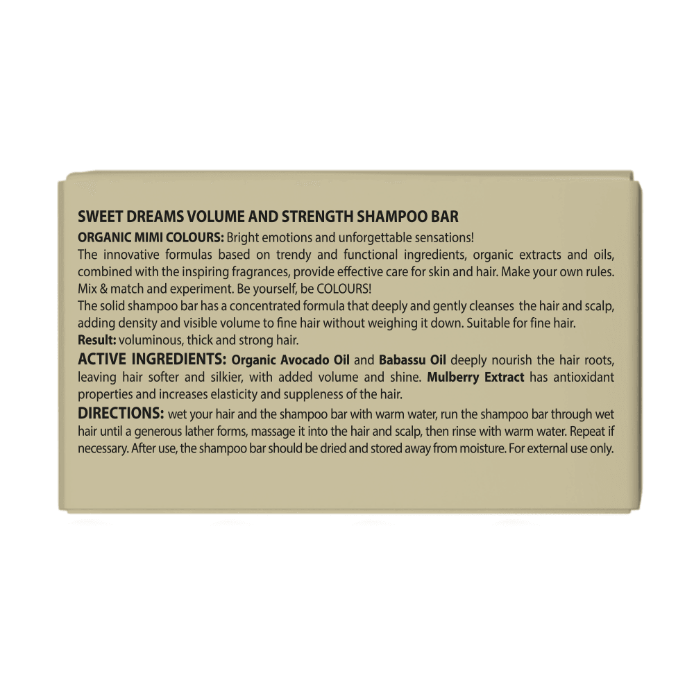 Organic Mimi Sweet Dreams Volumizing & Strengthening Shampoo Bar, 50g