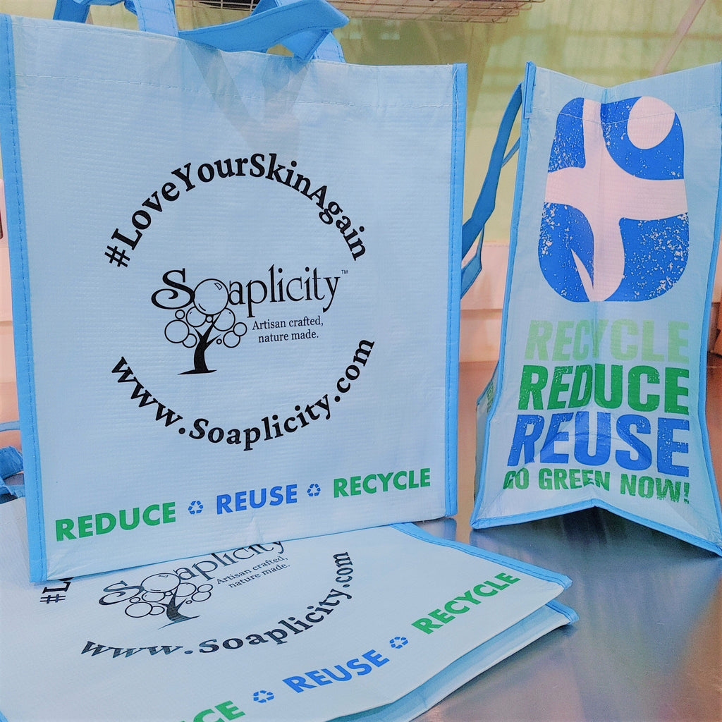 Soaplicity Eco-Friendly Reusable Shopping Tote Bags – Made from Recycled Bottles