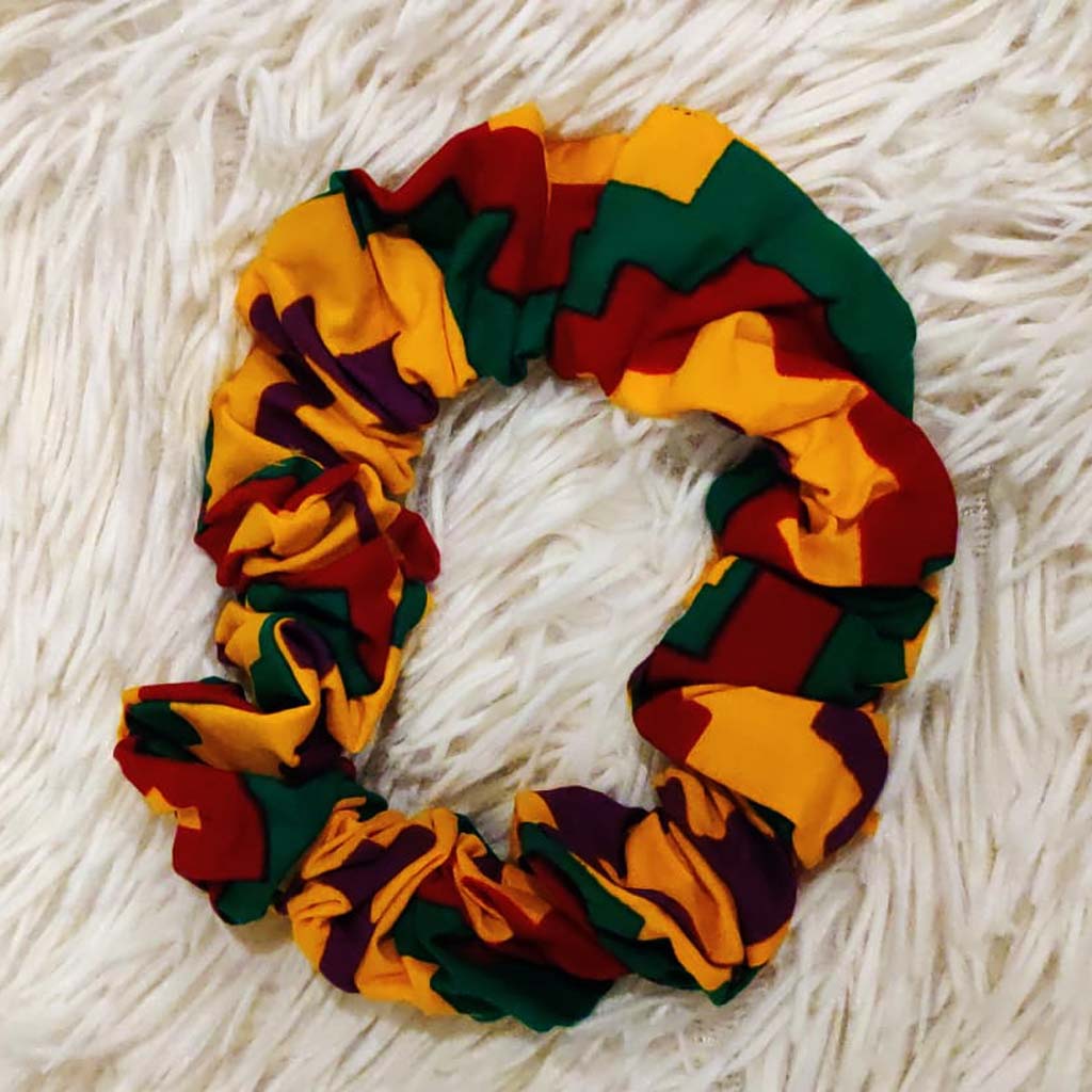 African Print Hair Scrunchies – 100% Cotton Ankara Fabric