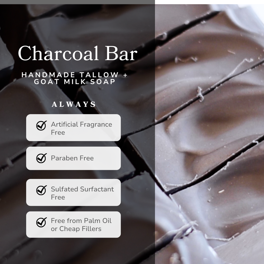 Clarifying Charcoal Tallow & Goat Milk Soap Bar – Deep Cleansing Handmade Bar