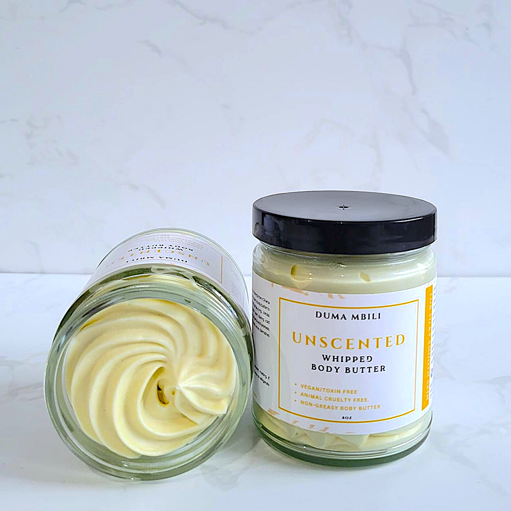 Unscented Whipped Body Butter – Shea, Mango & Cocoa Butter Blend, 4 oz & 8 oz