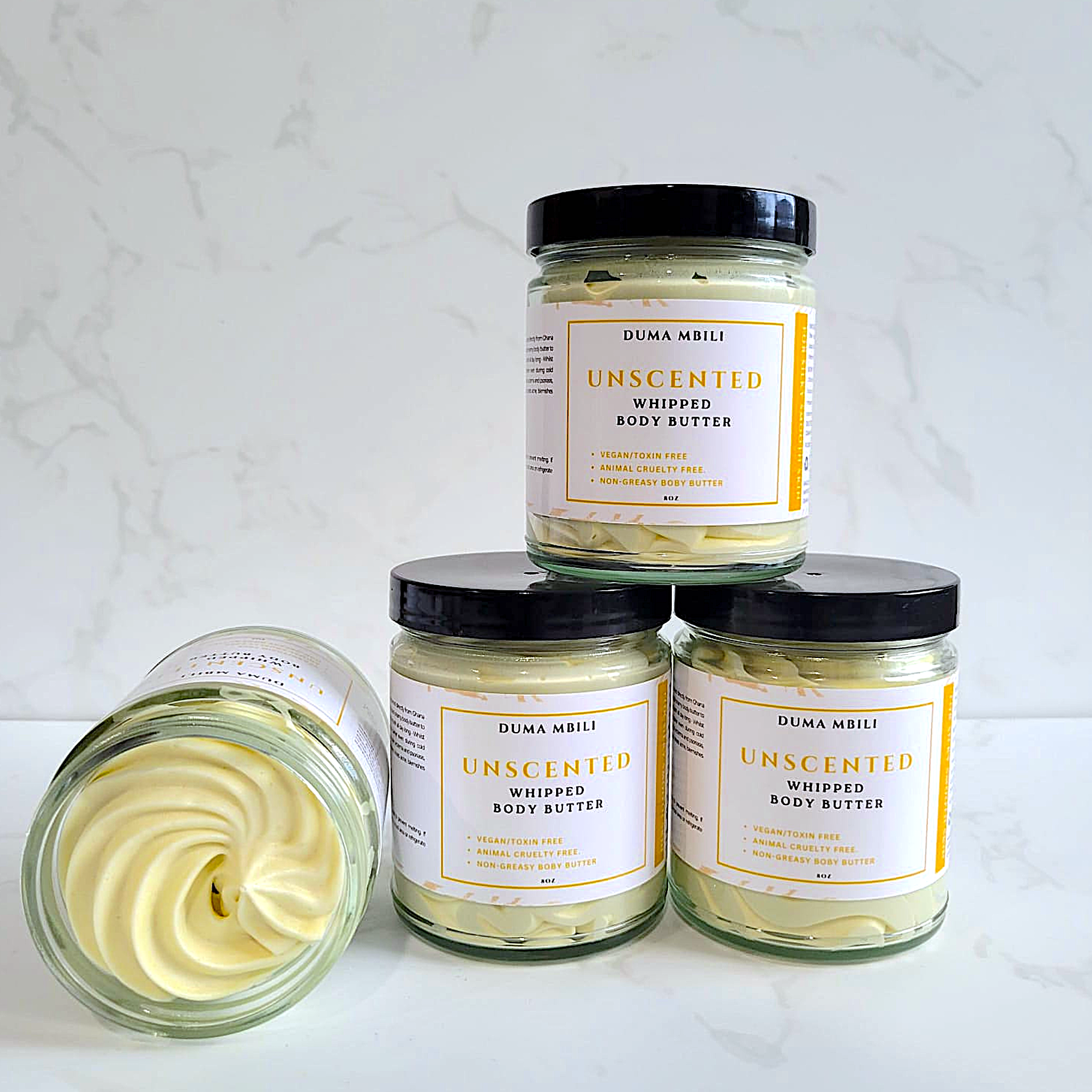 Unscented Whipped Body Butter – Shea, Mango & Cocoa Butter Blend, 4 oz & 8 oz
