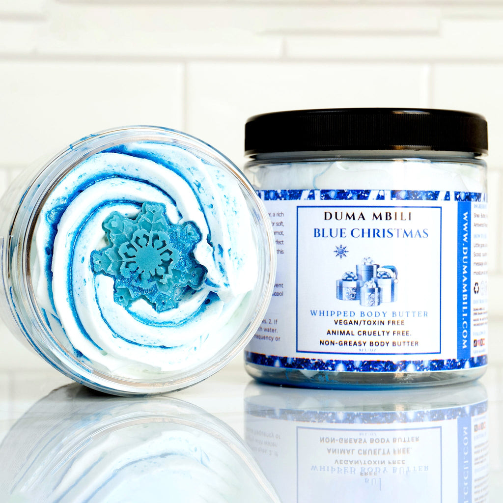 Blue Christmas Whipped Body Butter – Shea, Mango & Cocoa Butter Blend, 8 oz