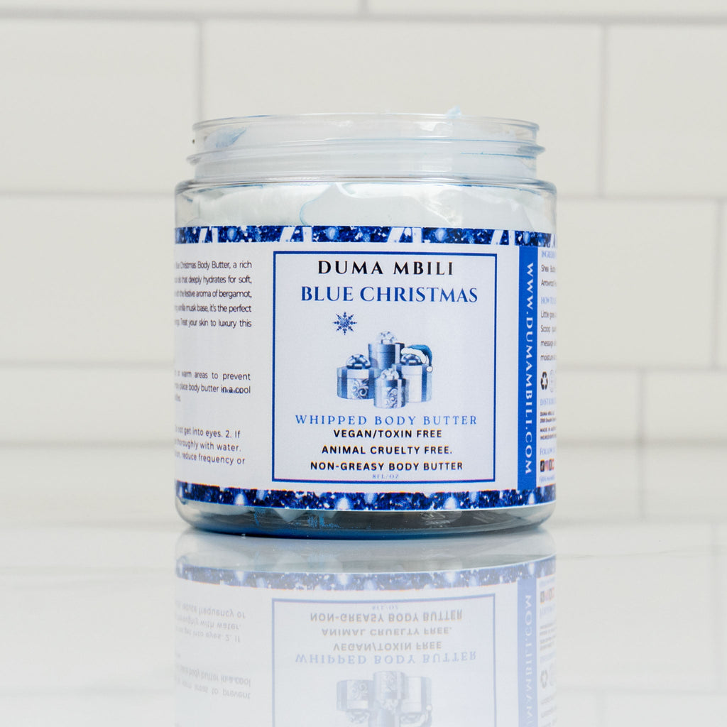 Blue Christmas Whipped Body Butter – Shea, Mango & Cocoa Butter Blend, 8 oz