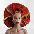 Duma Mbili XL Silk-Lined African Print Bonnet – Large Kente Design