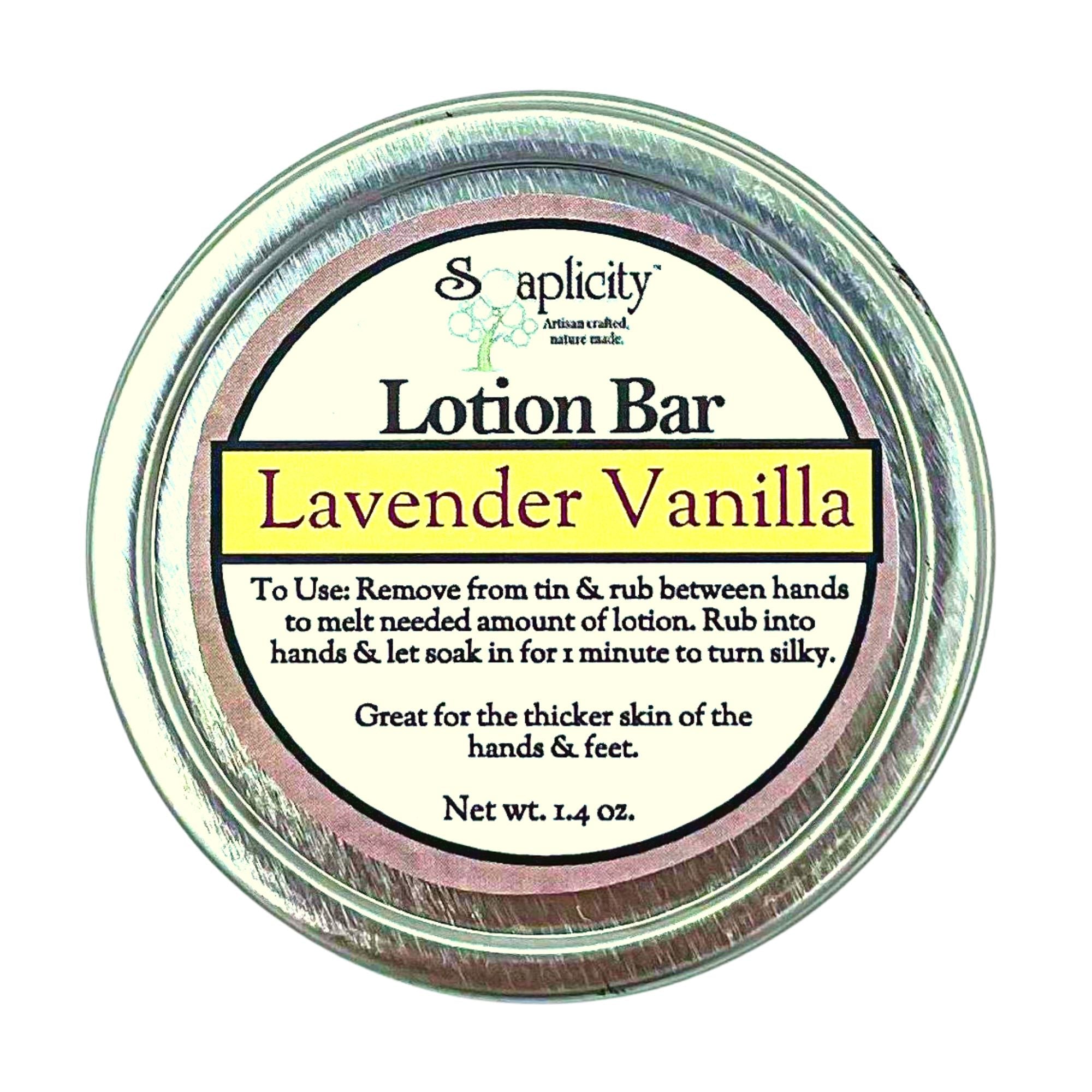Lavender Vanilla Lotion Bar – Natural Solid Moisturizer with Calming Scent