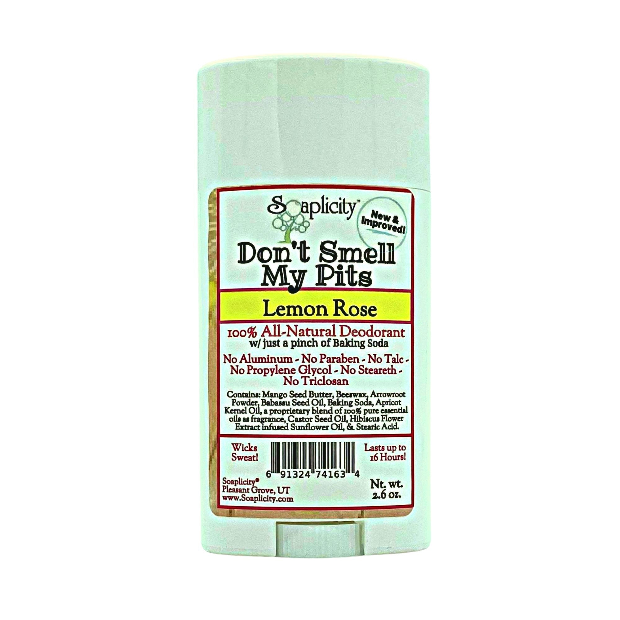 Don't Smell My Pits Natural Deodorant – Lemon Rose Scent | Aluminum-Free