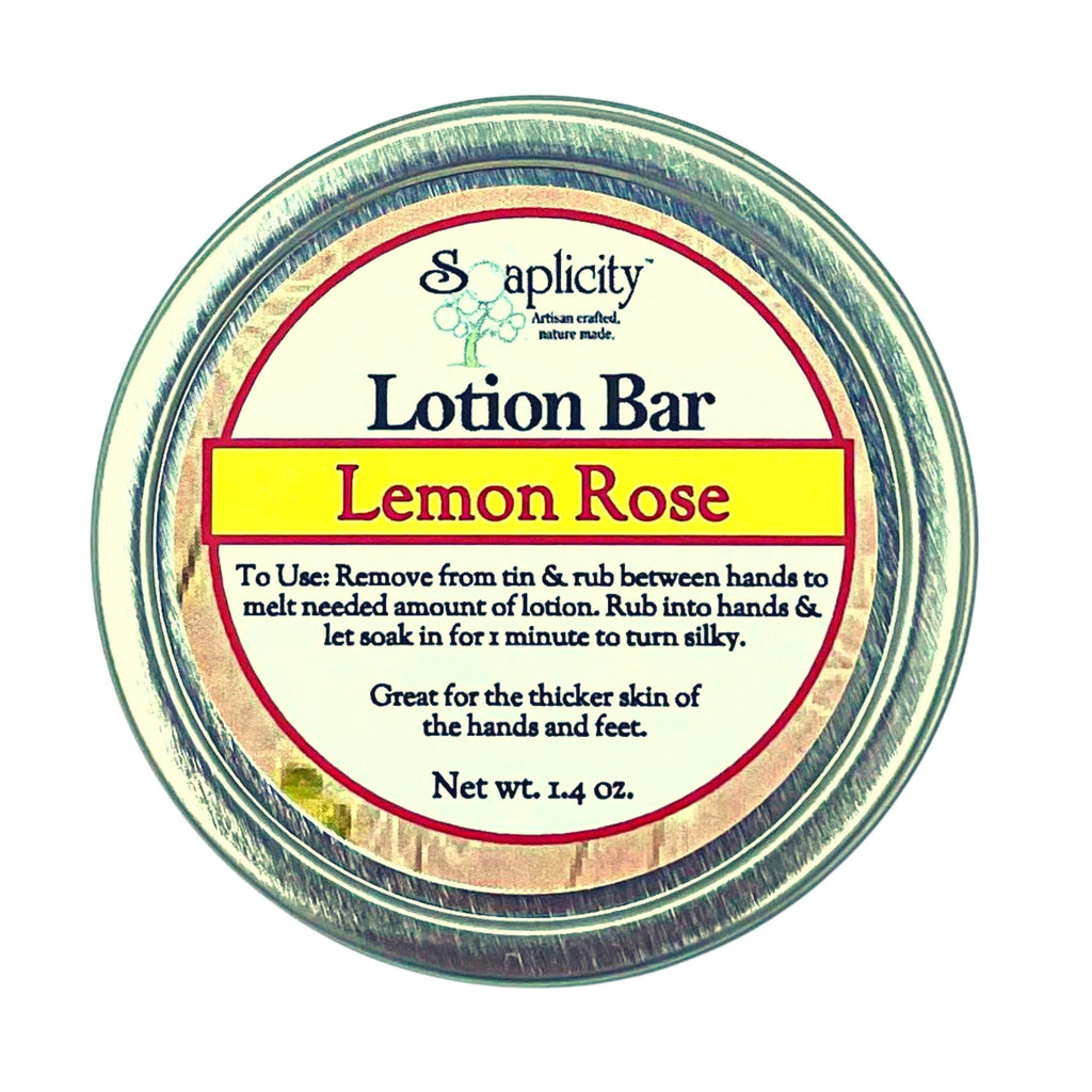 Lemon Rose Lotion Bar – Brightening & Romantic Solid Moisturizer