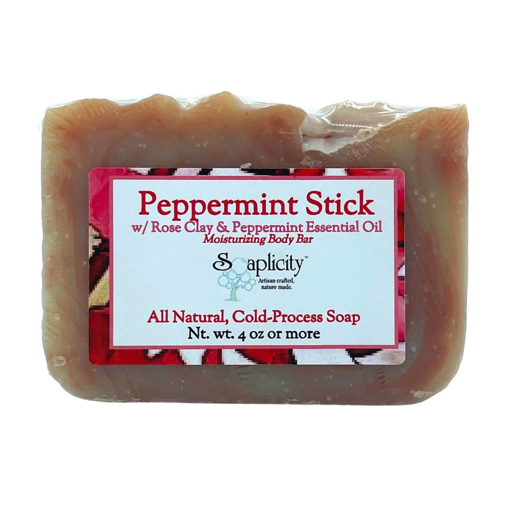 Peppermint Stick Soap Bar – Natural Detoxifying Soap with Rose Clay