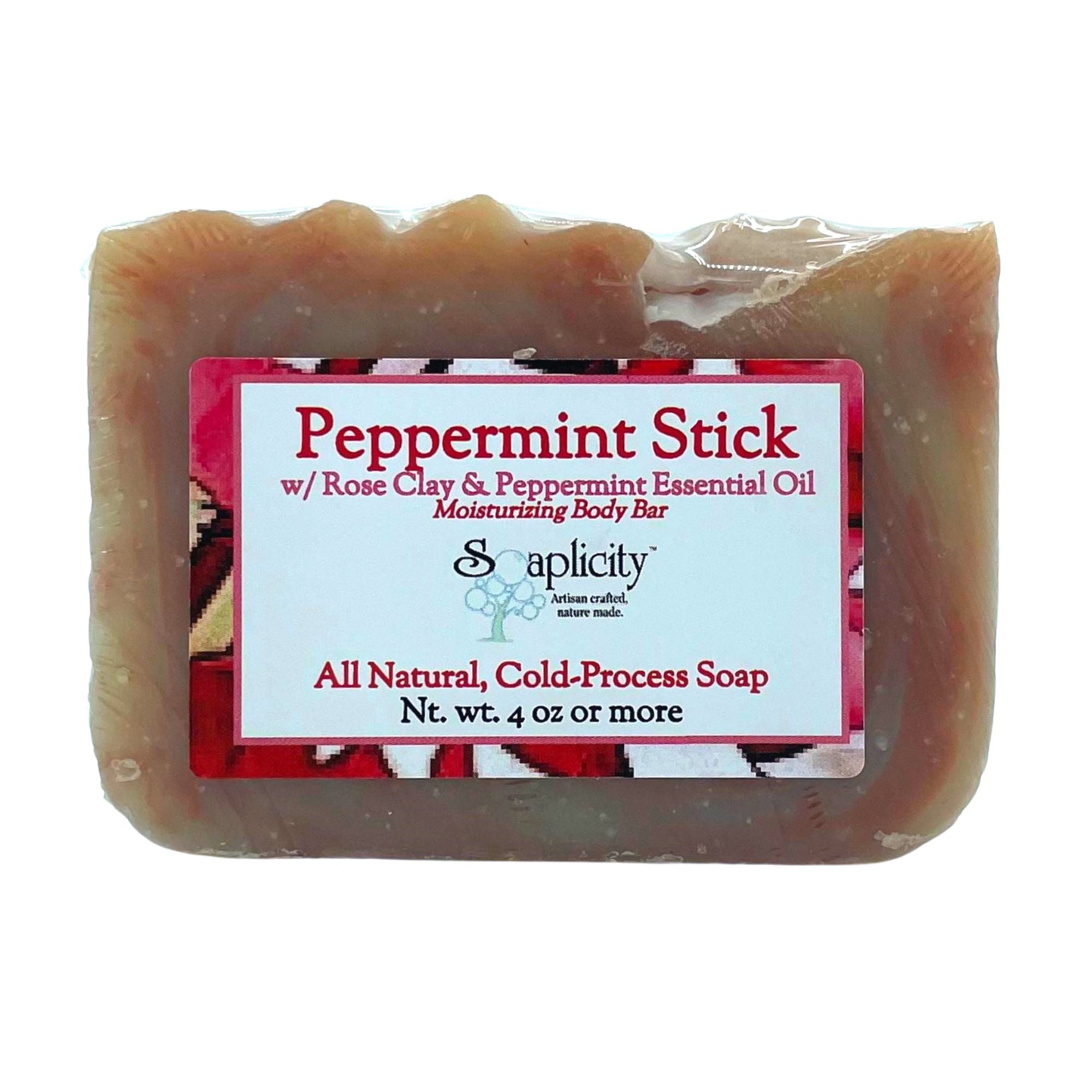 Peppermint Stick Soap Bar – Natural Detoxifying Soap with Rose Clay