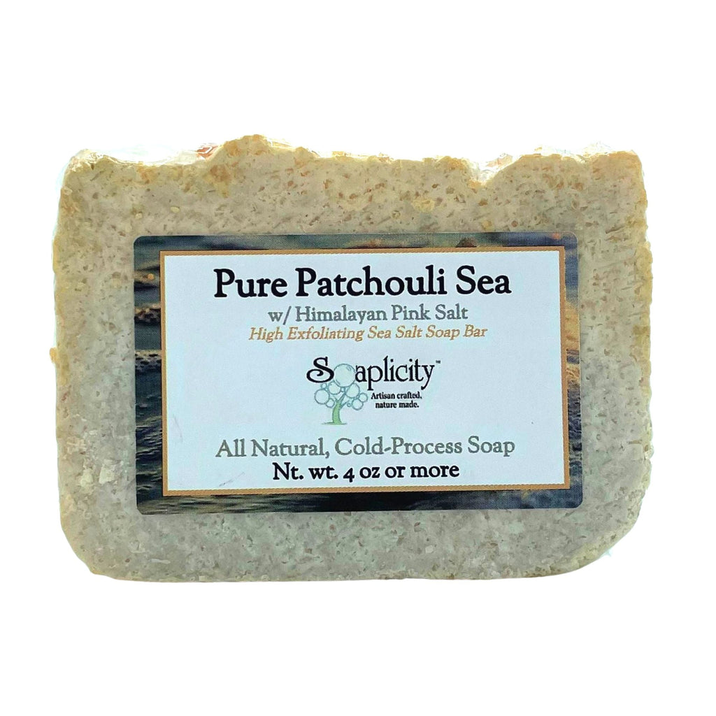 Pure Patchouli Sea Salt Soap Bar – Natural Exfoliating Soap with Deep Earthy Scent