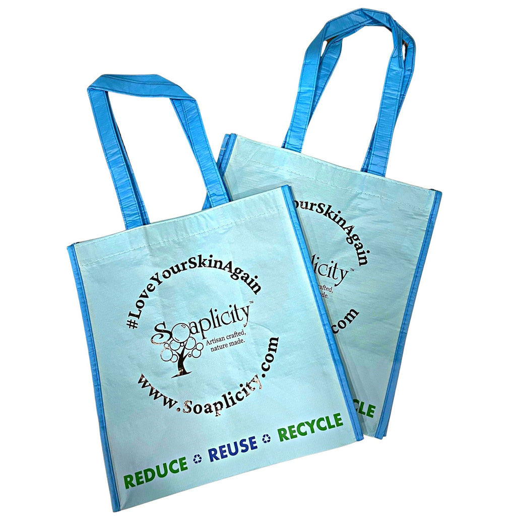 Soaplicity Eco-Friendly Reusable Shopping Tote Bags – Made from Recycled Bottles