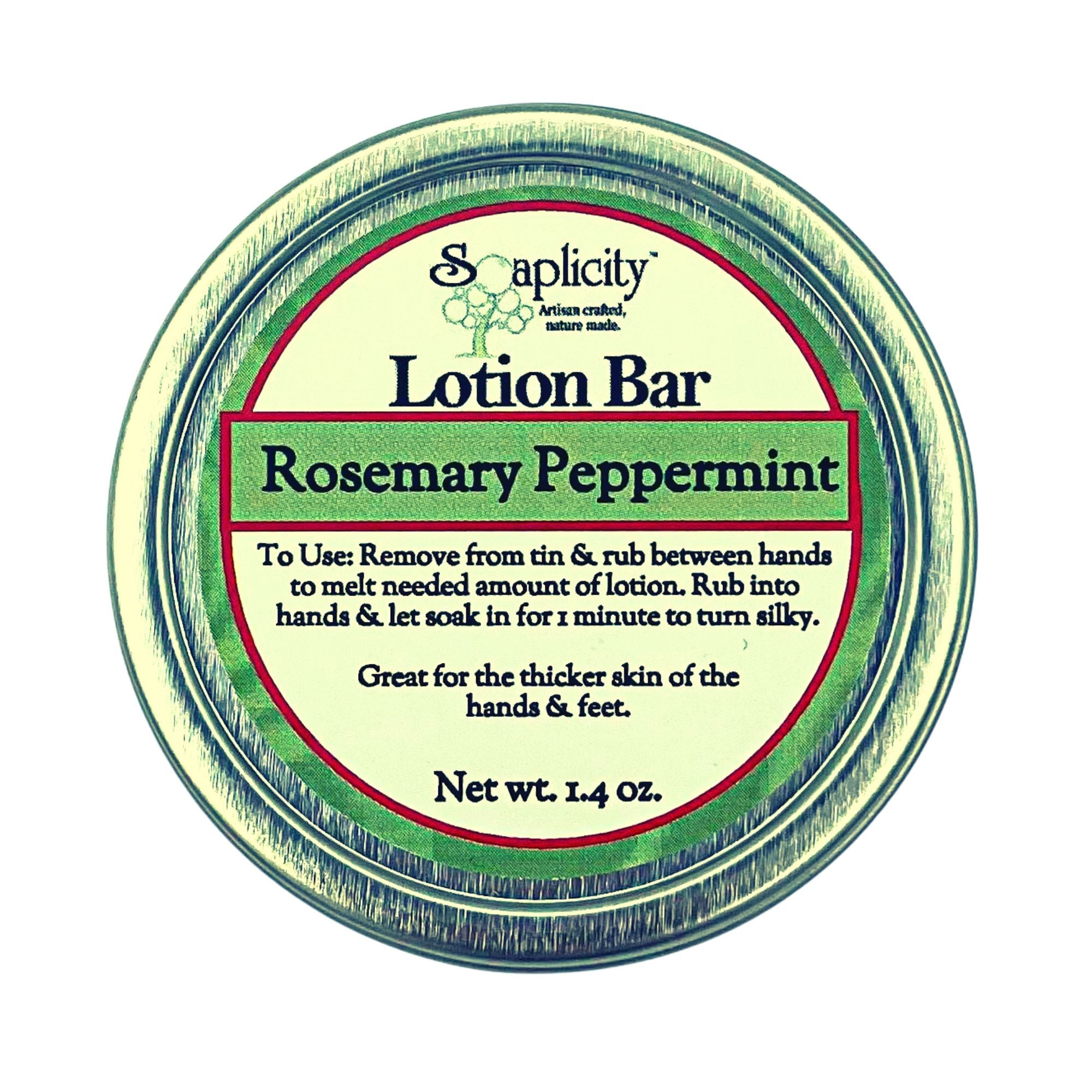 Rosemary Peppermint Lotion Bar – Invigorating Solid Moisturizer