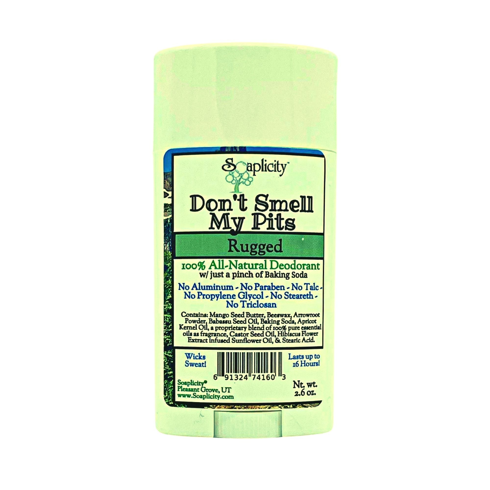 Don't Smell My Pits Natural Deodorant – Rugged Scent | Aluminum-Free
