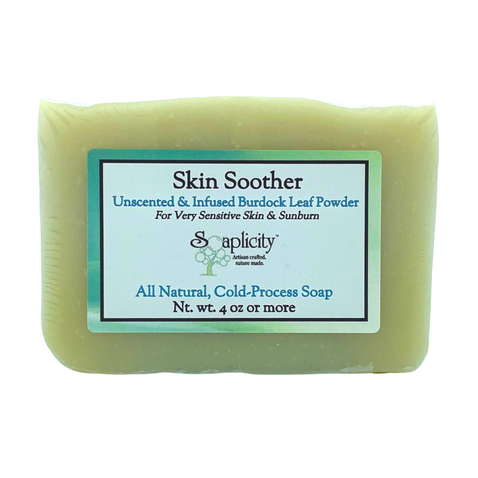 Skin Soother Soap Bar – Unscented Natural Bar Soap for Sensitive & Reactive Skin
