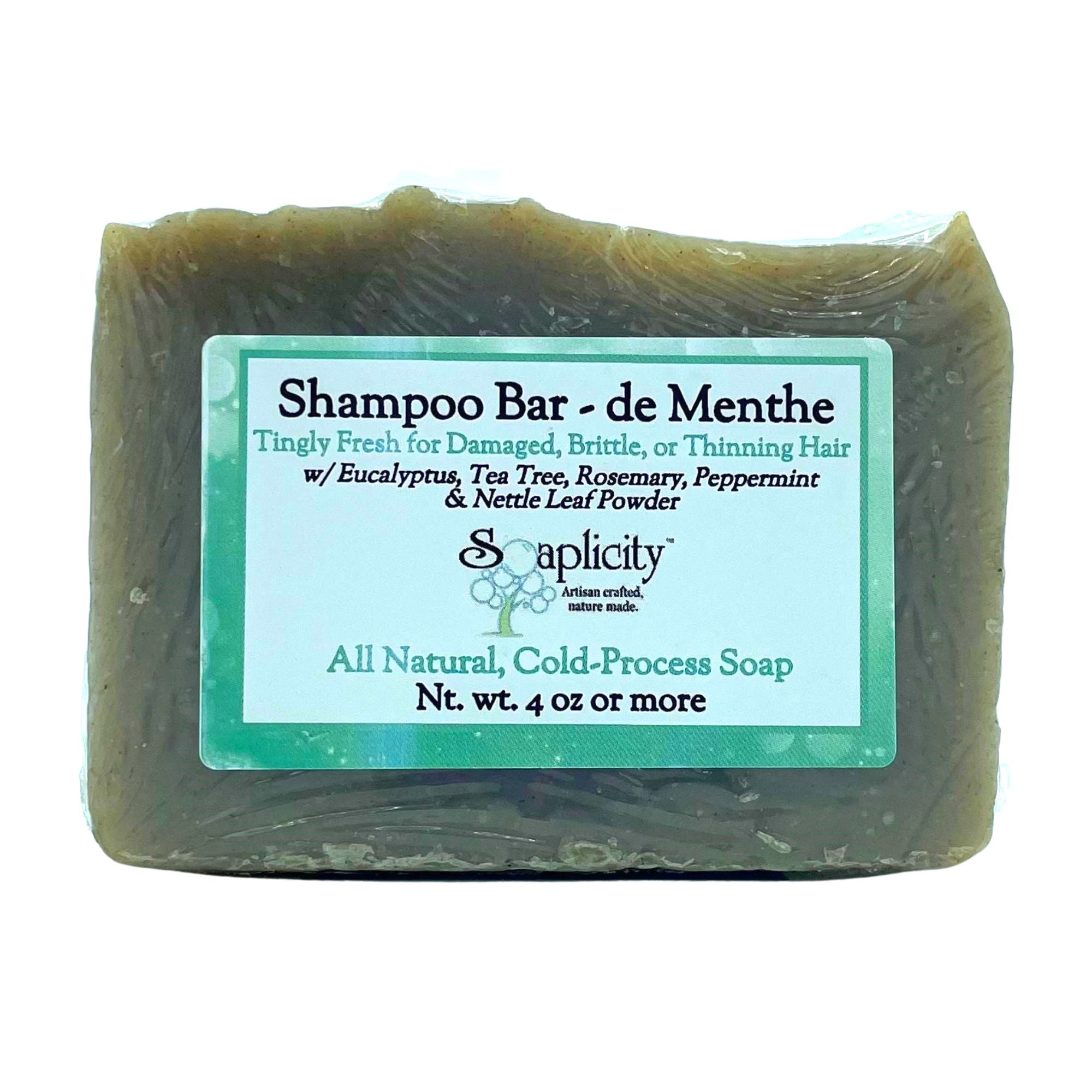 deMenthe Shampoo Bar – Natural Peppermint Shampoo Bar for Scalp Stimulation & Shine