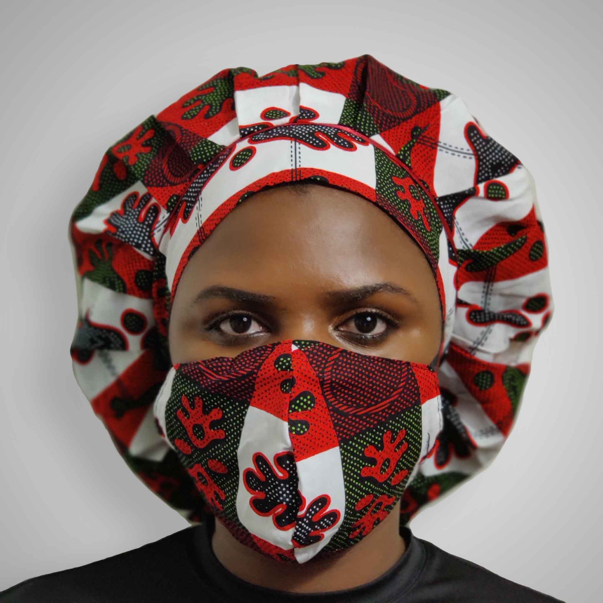 Duma Mbili Kente Satin-Lined Reversible Bonnet – 68" x 20"