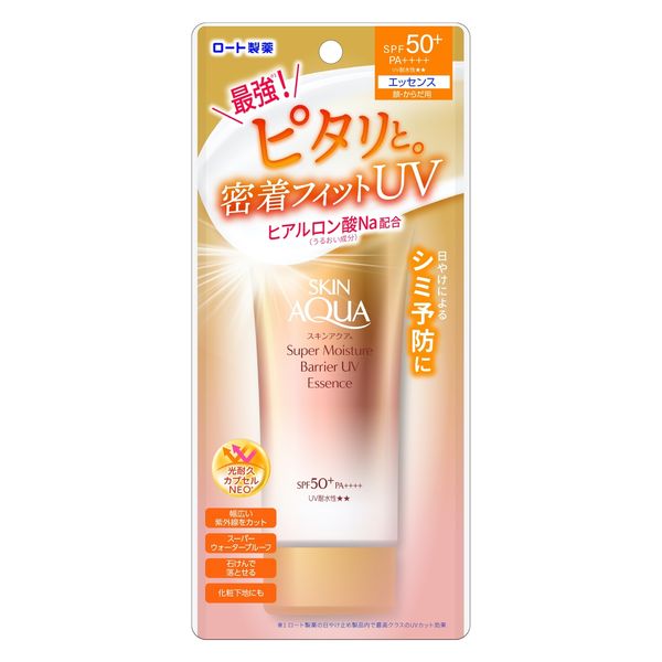 Rohto Skin Aqua Super Moisture Barrier UV Essence SPF 50+ PA++++ – Barrier-Boosting Japanese Sunscreen