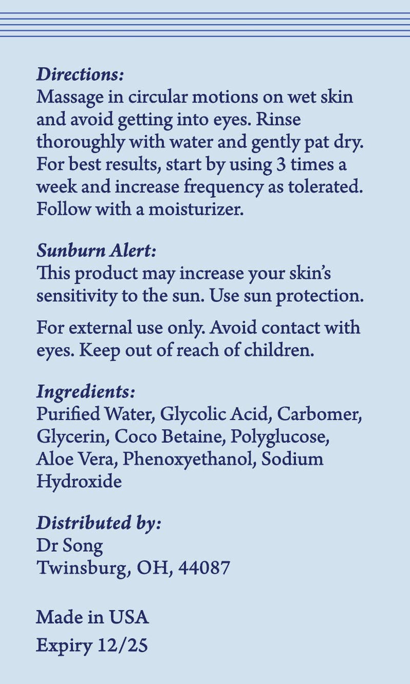 Korean Glycolic Acid Face Wash – 10% AHA Exfoliating Cleanser for Anti-Aging & Acne