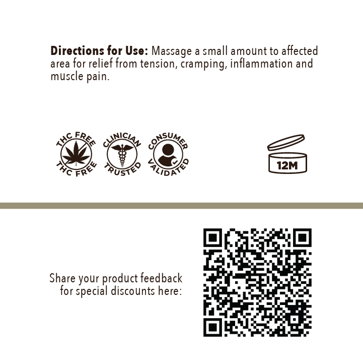 Activated Cannabinoid Balm – CBD + CBG Muscle & Joint Relief Balm