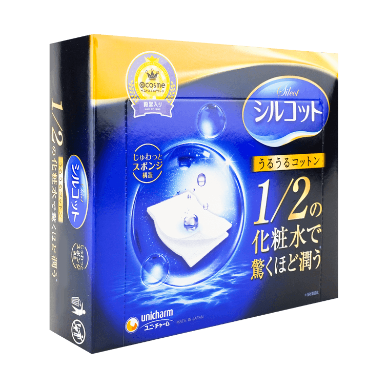 Unicharm Silcot Sponge Touch Moisturizing Cotton Pads – Japanese Ultra-Soft Skincare Pads