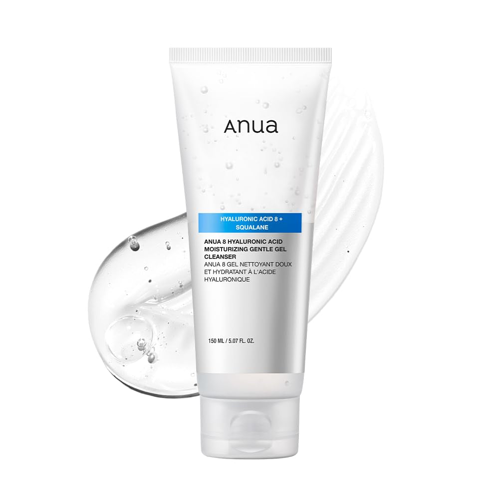 Moisturizing Gentle Gel Cleanser – Hyaluronic Acid, Squalane & Ceramide Korean Face Wash 5.07 oz