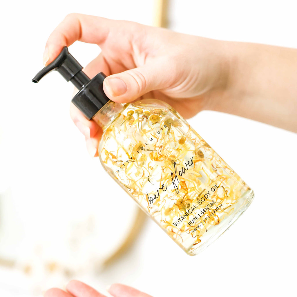 Bare Flower Fragrance-Free Body Oil – Pure Nourishing Skin Oil for Sensitive Skin