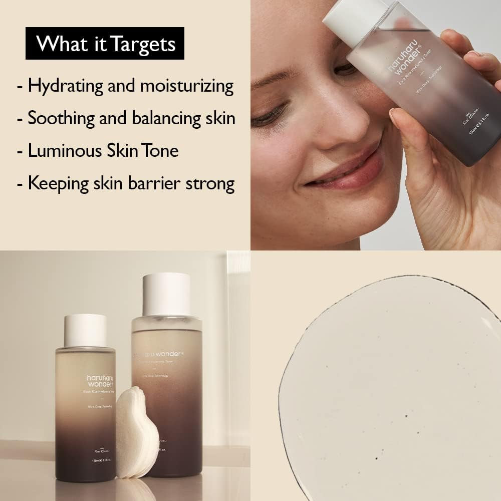 Wonder Black Rice Hyaluronic Toner – Vegan Hydrating Facial Toner 10.1 oz