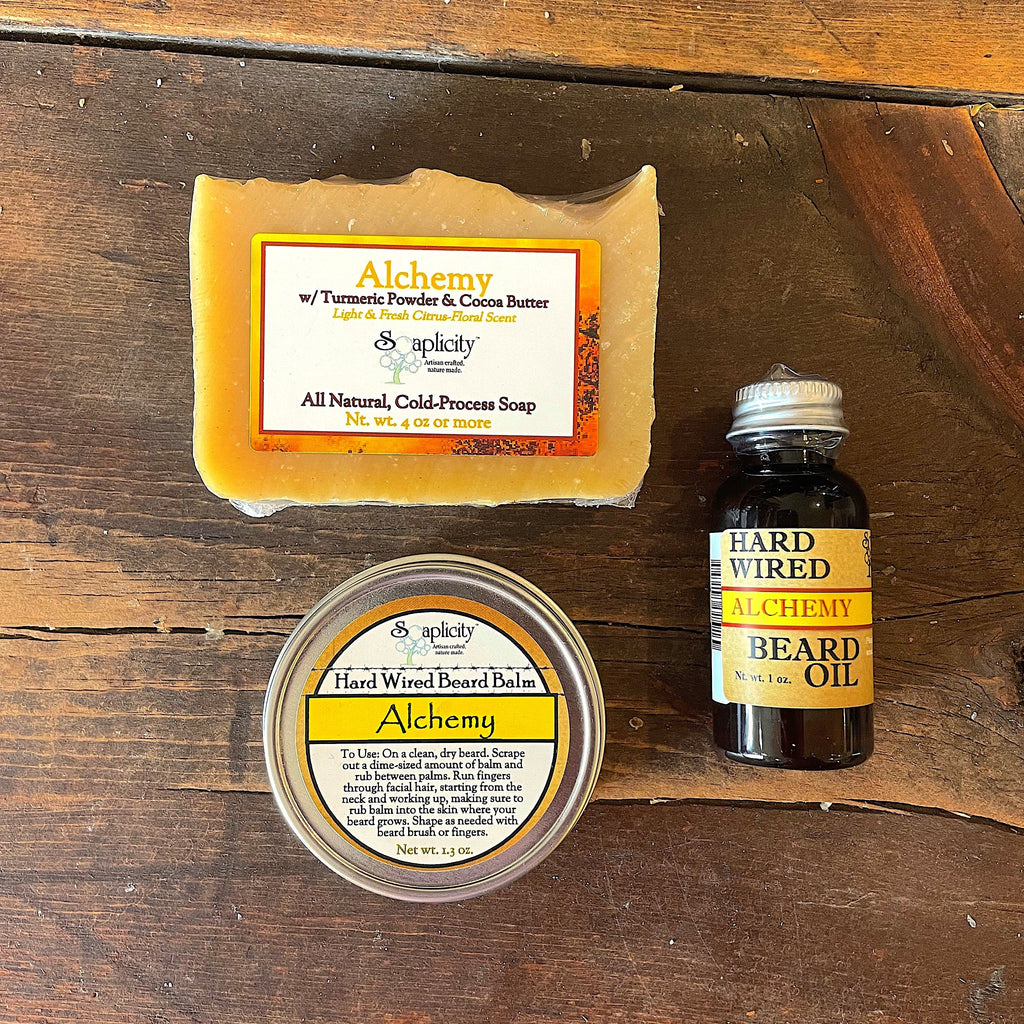 Bearded Trio Gift Set – Hard Wired Beard Oil, Balm & Soap Bar Bundle