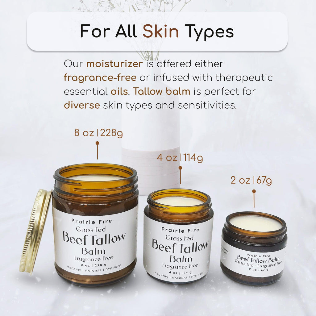 Grass-Fed Beef Tallow Balm 2oz - Organic Kansas Farm-Made Moisturizer