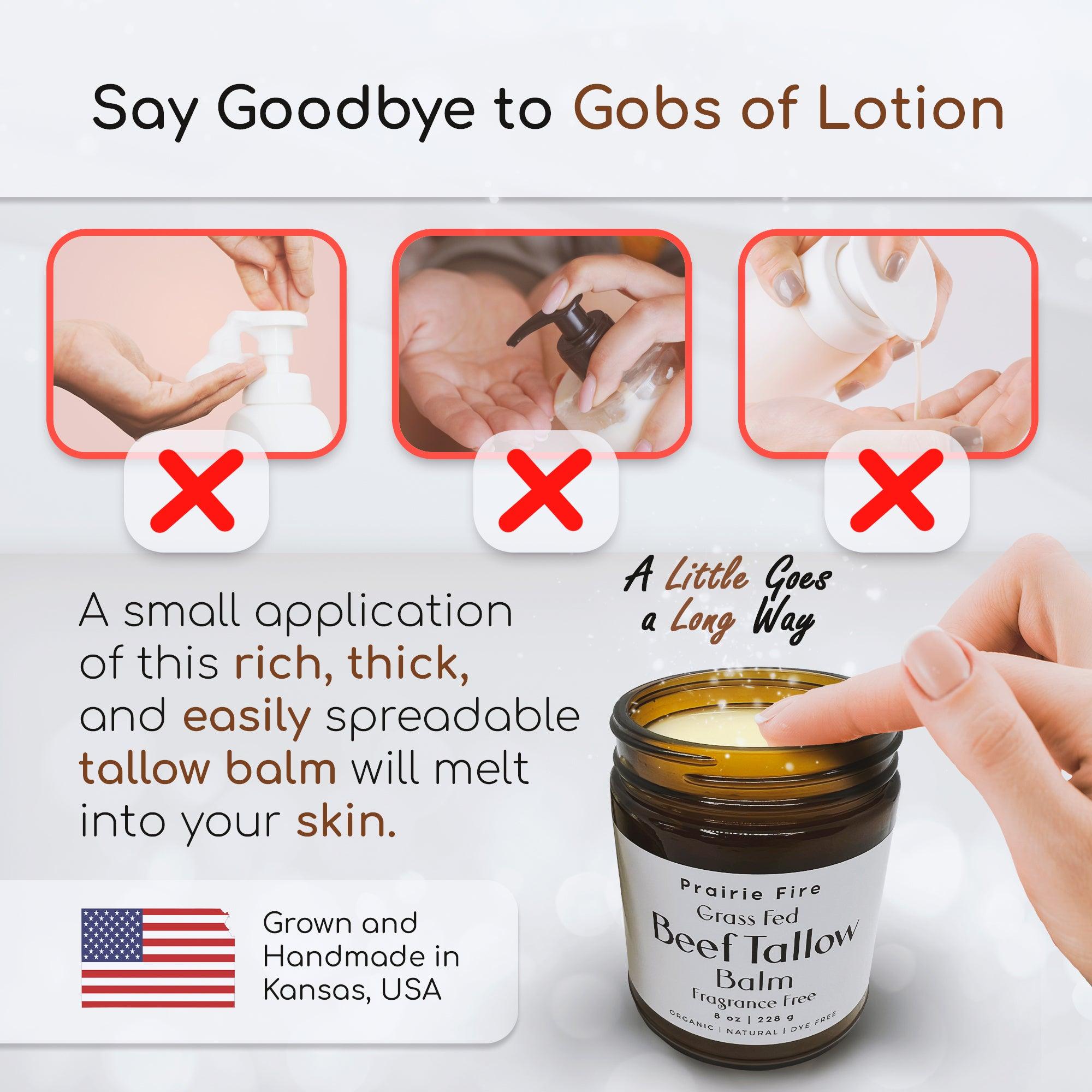 Grass Fed Beef Tallow Balm 4oz - USA Made Organic