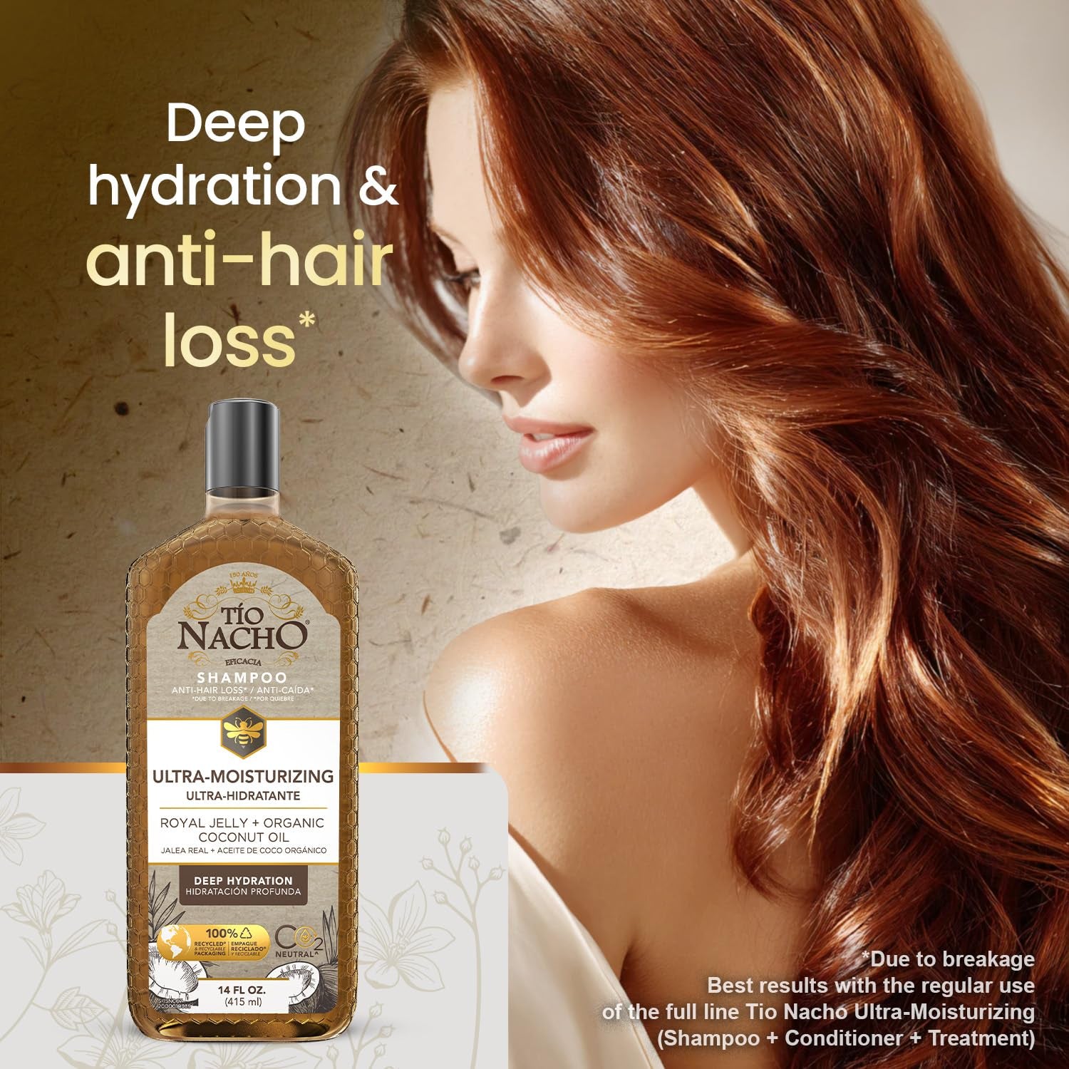 Ultra Hydration Shampoo with Coconut Oil & Royal Jelly, Hydrating & Nourishing for Dry, Damaged Hair, Fights Frizz & Protects from Breakage, 14 Fluid Ounces