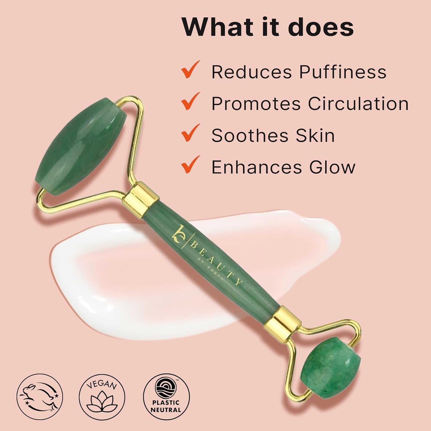 Jade Face Roller with Eye Roller – De-Puffing & Firming Facial Massage Tool