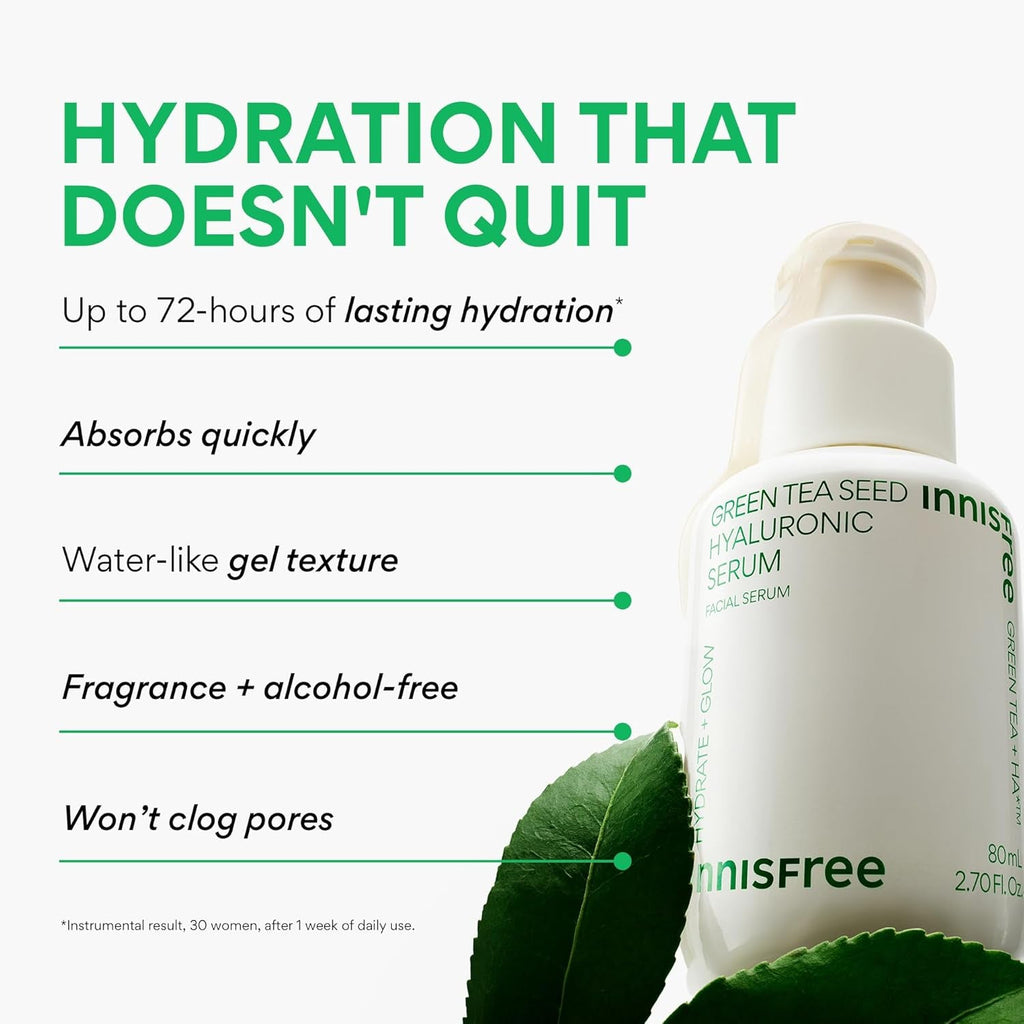 Innisfree Green Tea Seed Hyaluronic Serum – Niacinamide Hydration & Glow