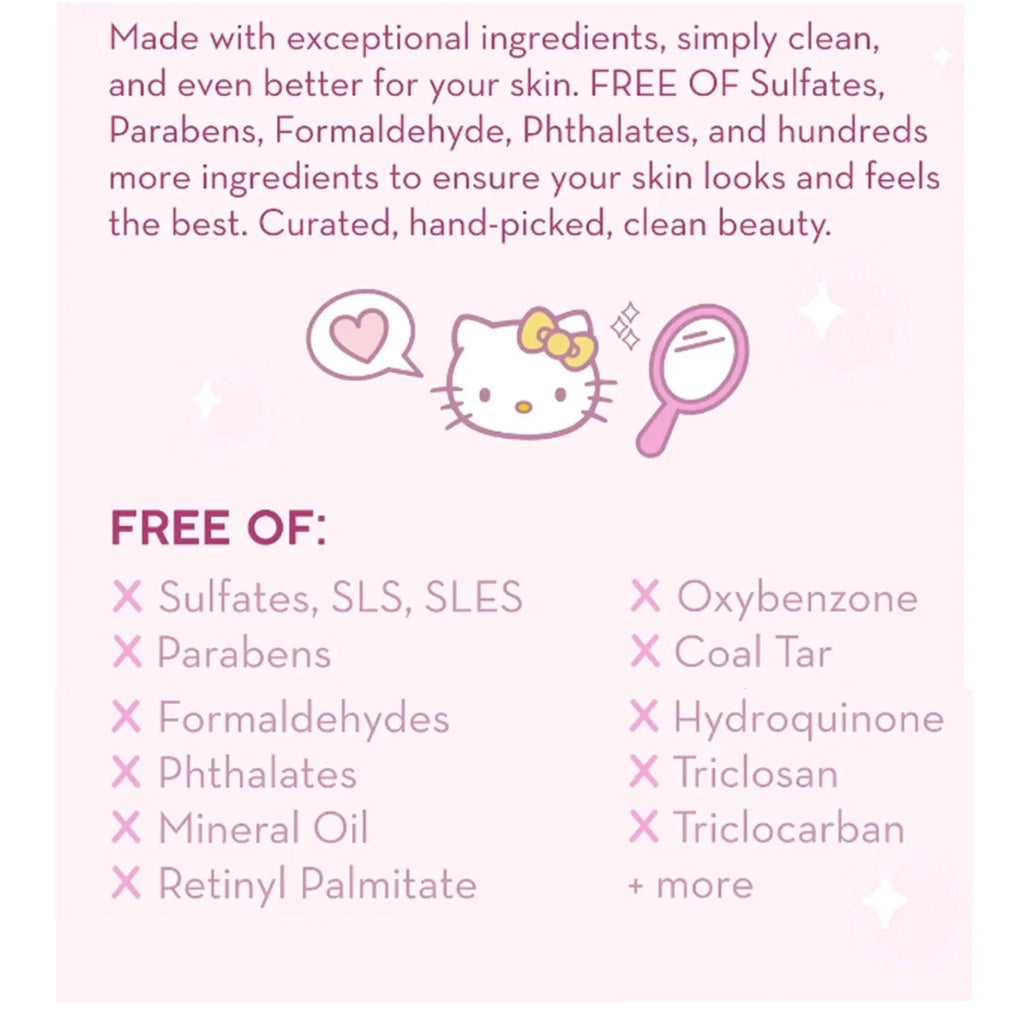 Hello Kitty Pure Cure Strawberry Milk Toner – Cica & Ceramide Klean Beauty Toner 6.76 oz