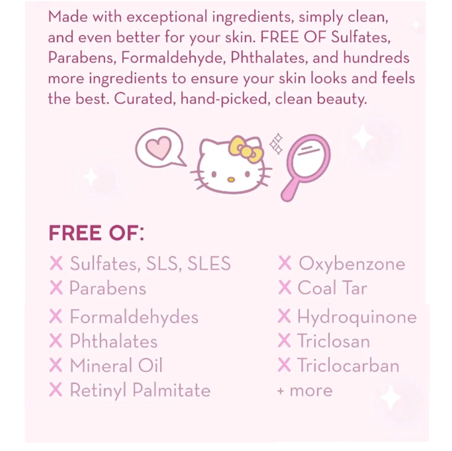 Hello Kitty Pure Cure Strawberry Milk Toner – Cica & Ceramide Klean Beauty Toner 6.76 oz