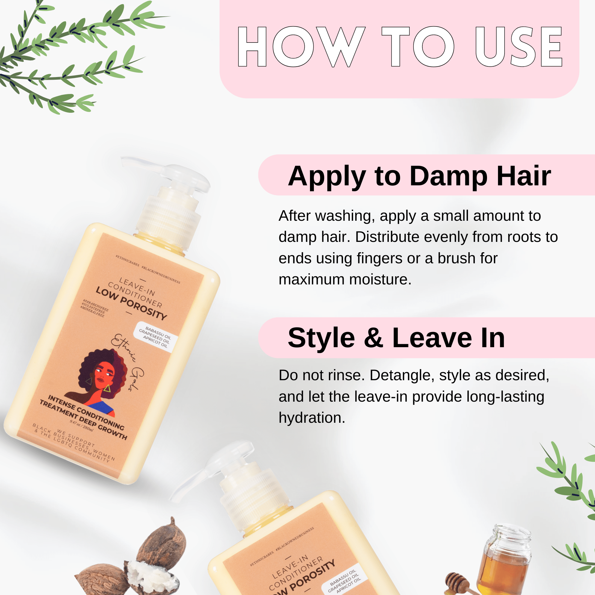 Low Porosity Deep Moisture Leave-In Conditioner