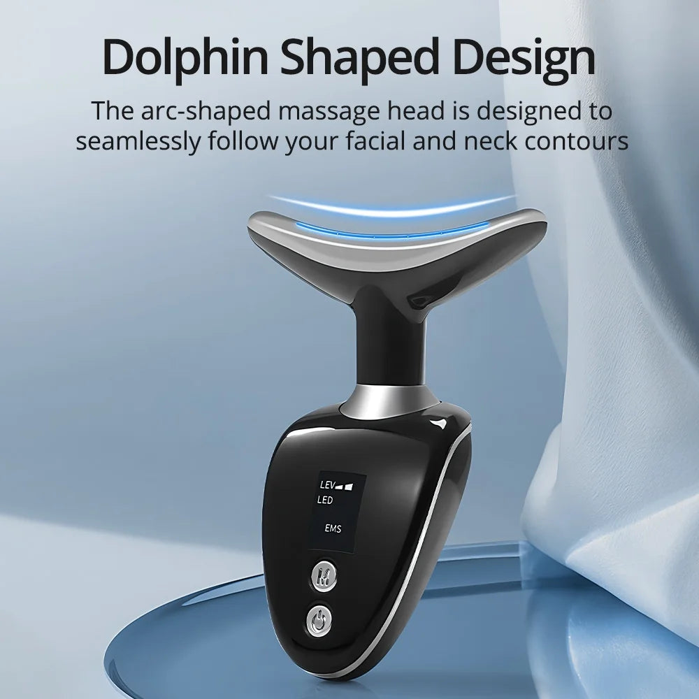 7-Color LED Neck Tightening & Facial Lifting Device – 3-in-1 Anti-Aging Skin Care Tool