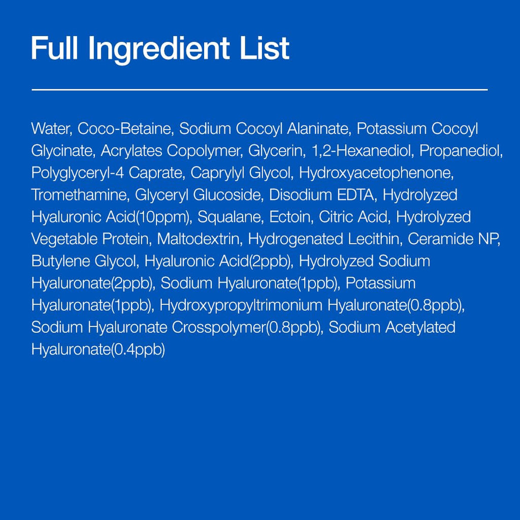 Moisturizing Gentle Gel Cleanser – Hyaluronic Acid, Squalane & Ceramide Korean Face Wash 5.07 oz