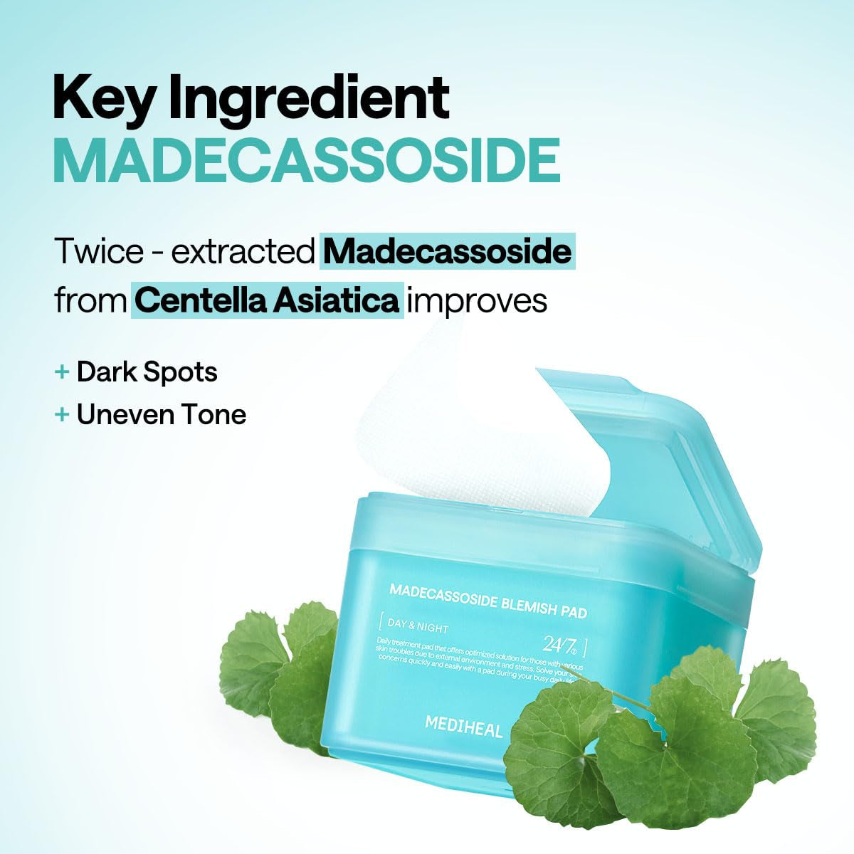 Madecassoside Toner Pads – Centella Asiatica Blemish & Uneven Tone Treatment Pads